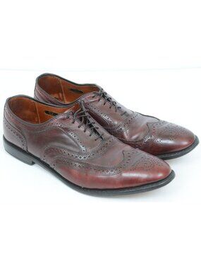 Allen Edmonds McAllister Men 13B Wingtip Oxford‎ Dress Merlot Burnished Leather